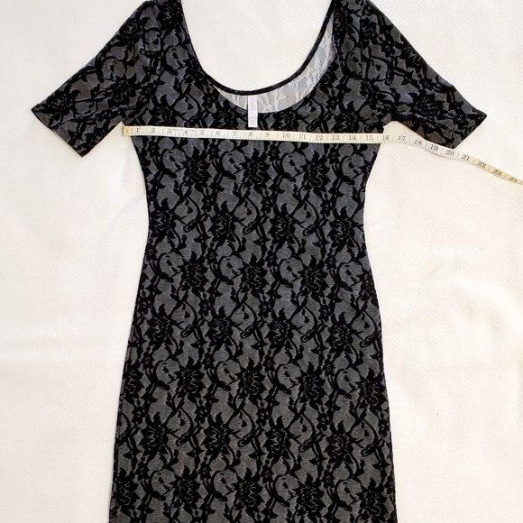 Black Dress Lace Velvet, Burn-Out - Picture 4 of 9